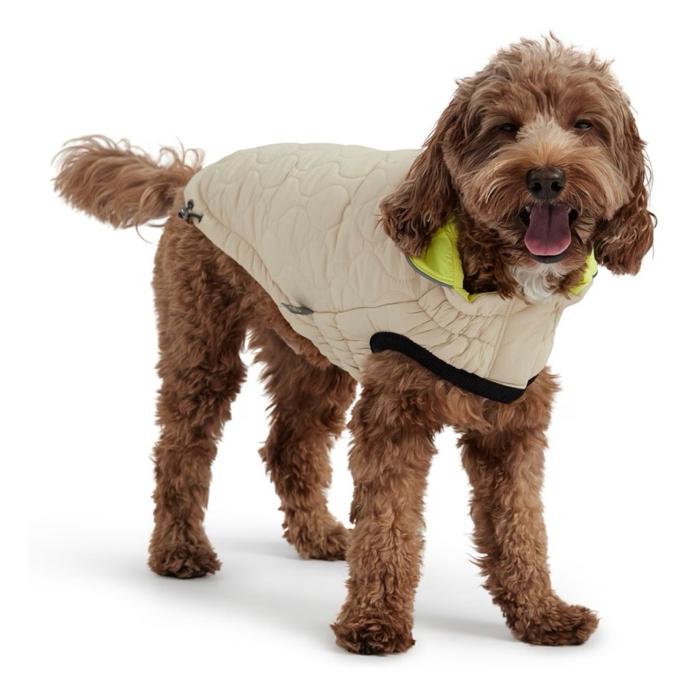 GF PET Reversible Chalet Dog Jacket Large Tan Yellow Reversible